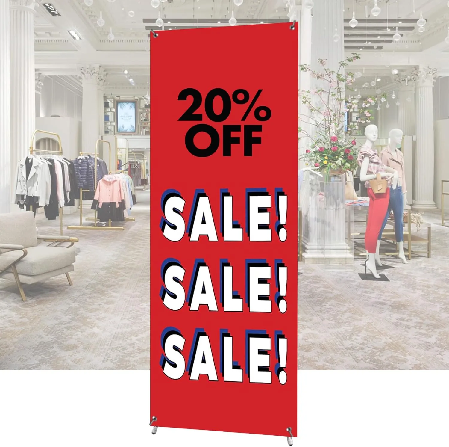 Premium X-Frame Banner Stand Display Adjustable Sizing from 24"x72" 2 UNITS with Carrying Bag (STAND ONLY)---LIGHTWEIGHT, EASY TO SET UP