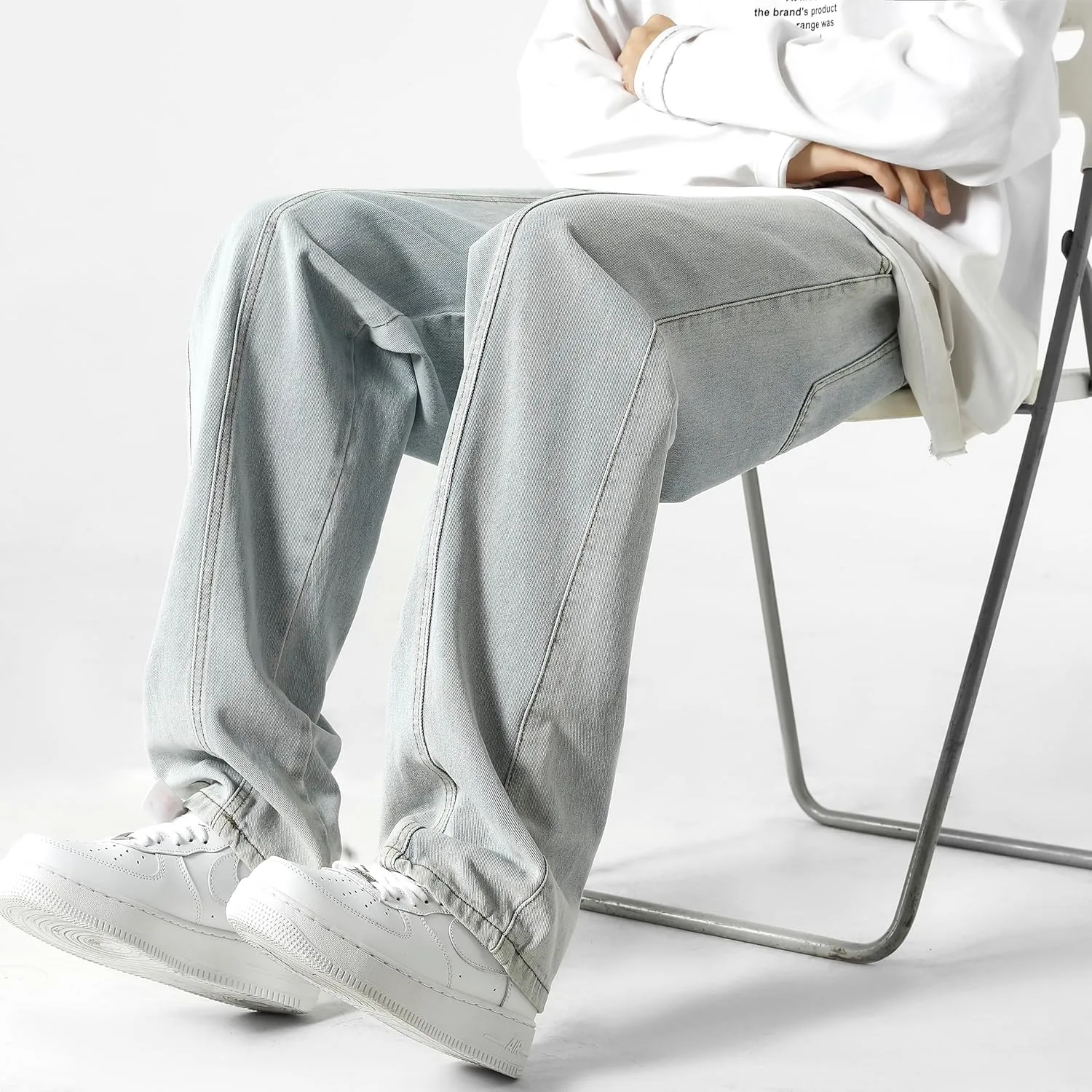 PRIJOUHE Mens Relaxed Fit Jeans Elastic Waist Baggy Denim Cargo Pants Drawstring Trousers