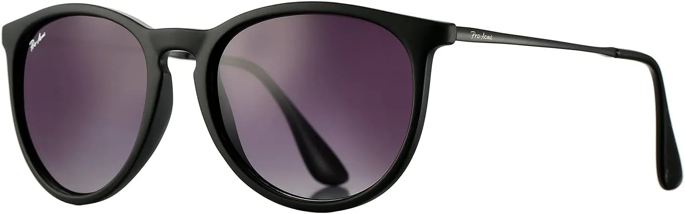 Pro Acme Polarized Sunglasses for Women Men Classic Round 100% UV Protection Lightweight TR90 Unbreakable Frame Sunglasses