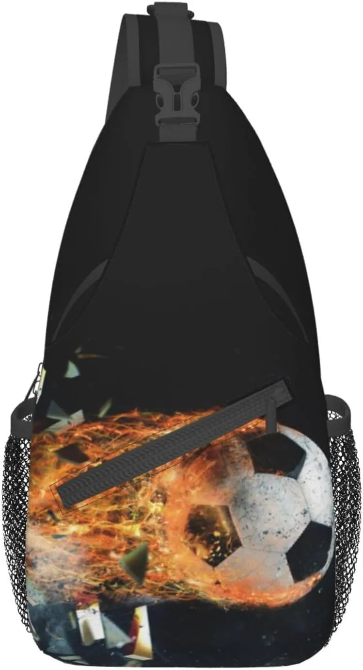 Professional Fireball Soccer Break Through The Wall Chest Sling Bag Crossbody Shoulder Backpack Bag Gym Cycling Travel Hiking Daypack Cross bag
