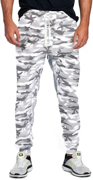 PROGO USA Men's Joggers Sweatpants Basic Fleece Marled Jogger Pant Elastic Waist