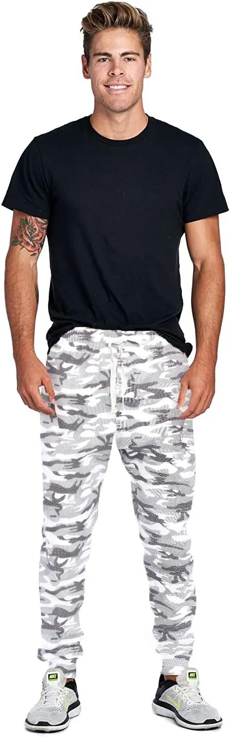 PROGO USA Men's Joggers Sweatpants Basic Fleece Marled Jogger Pant Elastic Waist