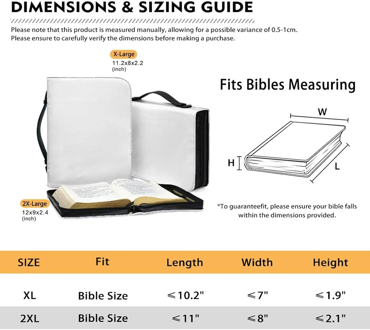 Pu Bible Cover for Women Portable Bible Bag and Totes with Internal Compartments