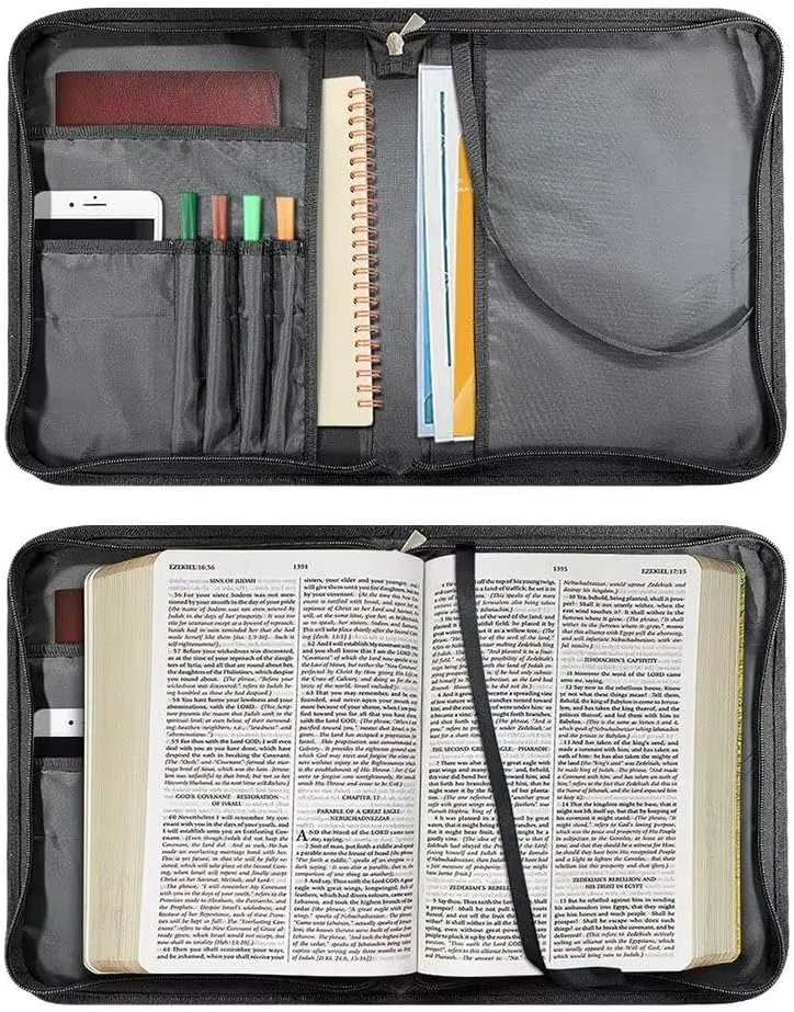 Pu Bible Cover for Women Portable Bible Bag and Totes with Internal Compartments