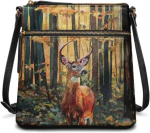 PU Crossbody Bags for Women Large Multiple Pockets Bag Fashion Sling Hobo Bag with Zipper for Working Shopping