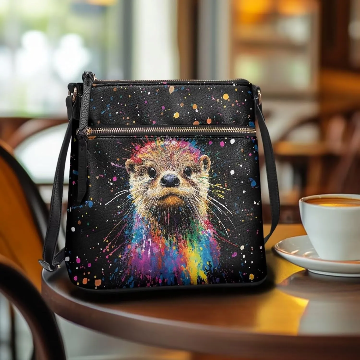 PU Crossbody Bags for Women Large Multiple Pockets Bag Fashion Sling Hobo Bag with Zipper for Working Shopping
