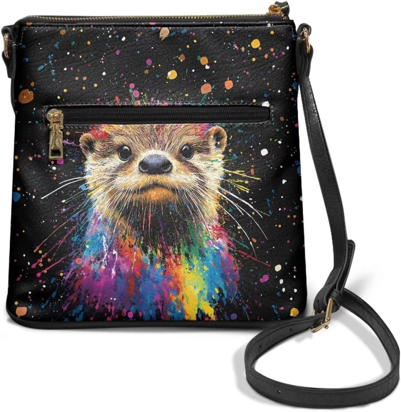 PU Crossbody Bags for Women Large Multiple Pockets Bag Fashion Sling Hobo Bag with Zipper for Working Shopping