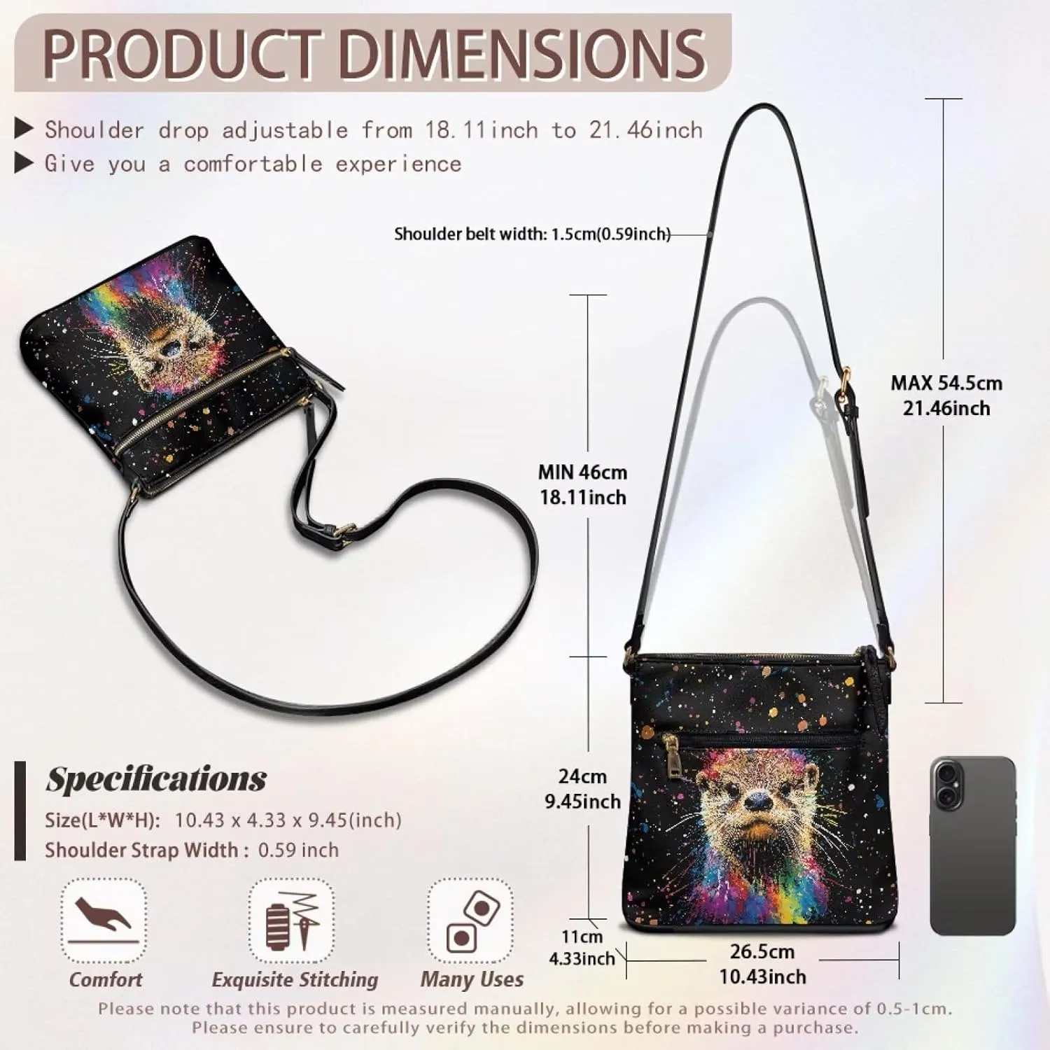 PU Crossbody Bags for Women Large Multiple Pockets Bag Fashion Sling Hobo Bag with Zipper for Working Shopping
