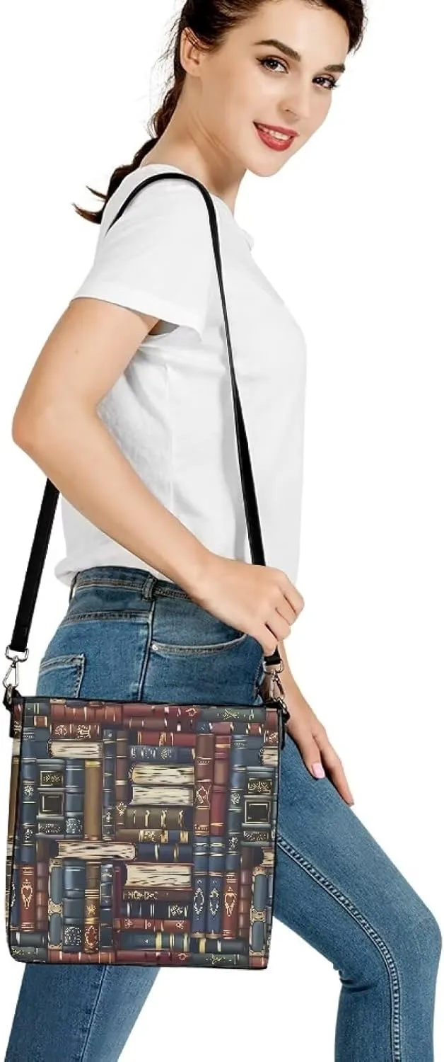 PU Leather Purse for Women Vintage Floral Bucket Tote Bag Crossbody Hobo Handbag, Skulls Satchel Shoulder Tote Bags