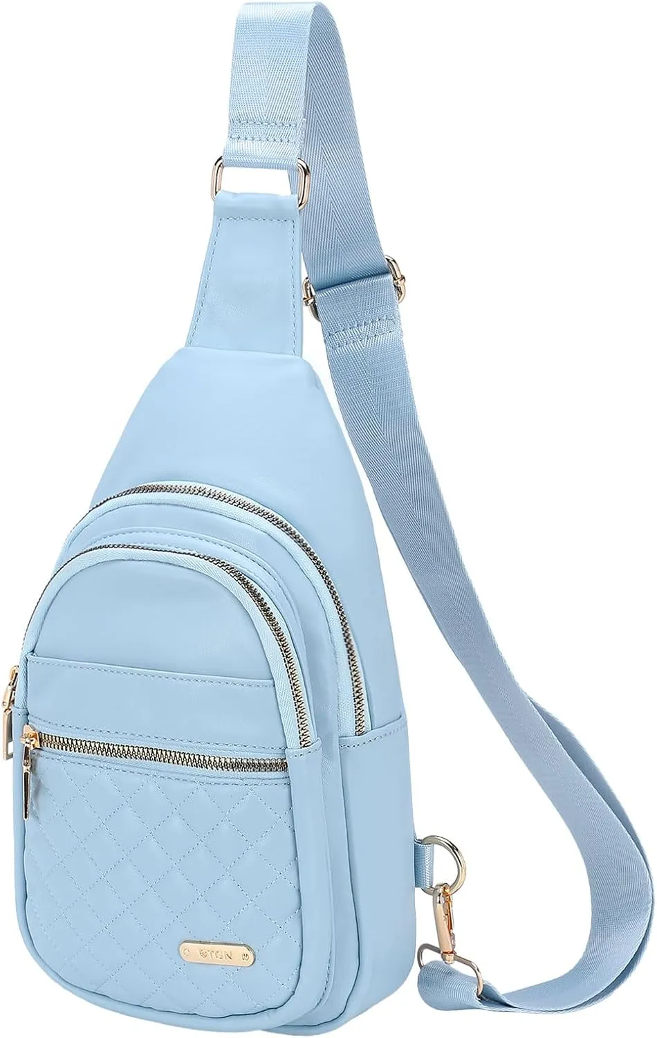 PU Leather Small Sling Bag Mini Crossbody Backpack Daypack - 7.9" Good for Hiking Travel Running Cycling Sports - Blue