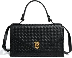 PU Leather Woven Crossbody Purses Women Crescent Hobo Bags Satchel Shoulder Bag Knotlock Messenger Envelope Handbag 2025