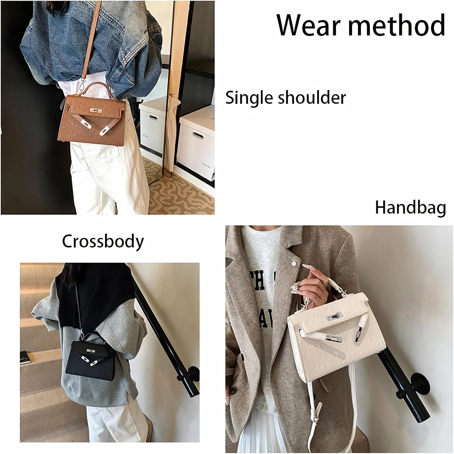 PU simple handbags women's vintage underarm Purses fashion shoulder bags and crossbody Bags