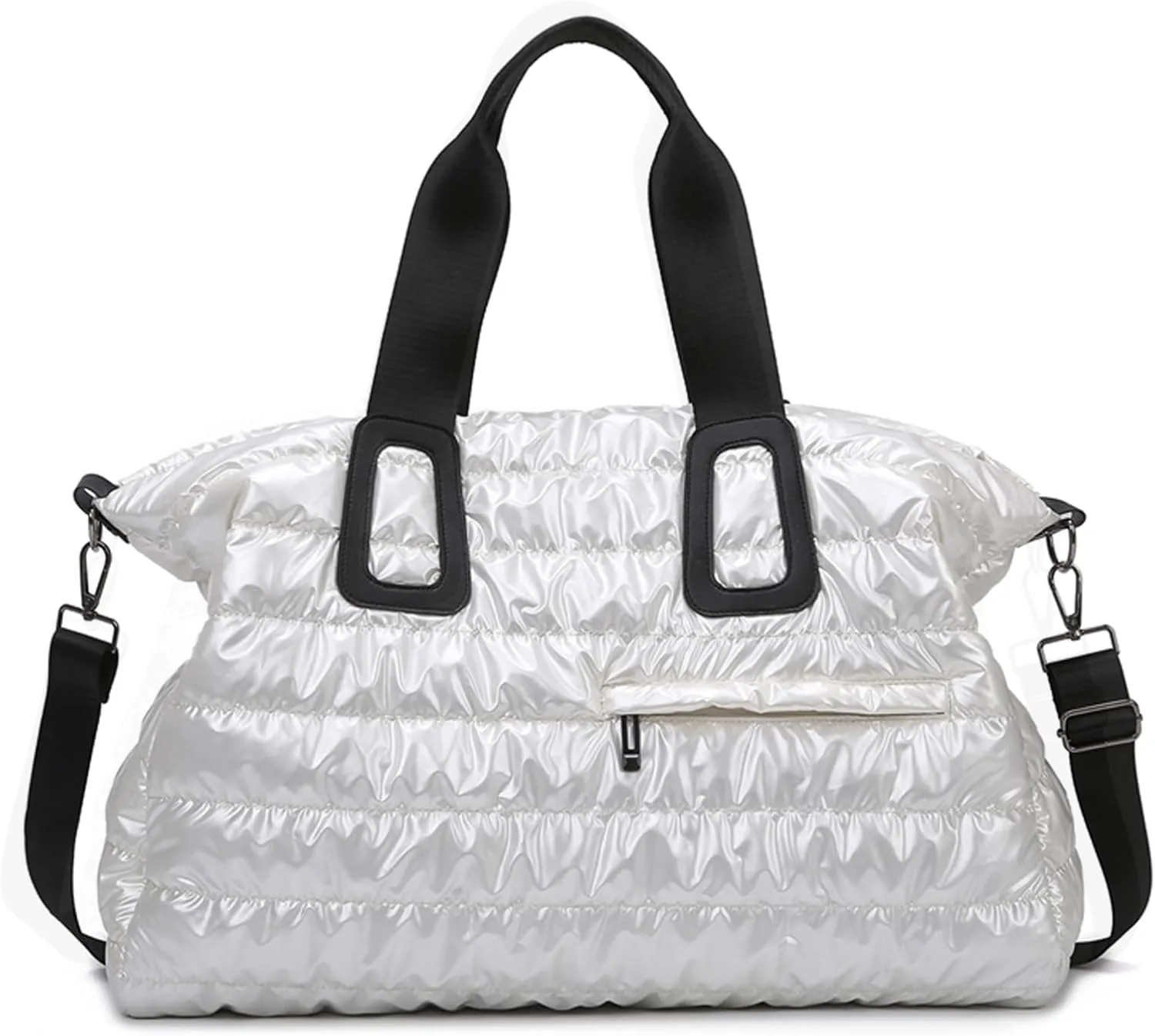 Puffer Tote Bag for Women Large Quilted Puffy Handbag Lightweight Down Cotton Filled Shoulder Crossbody Hobo Bag