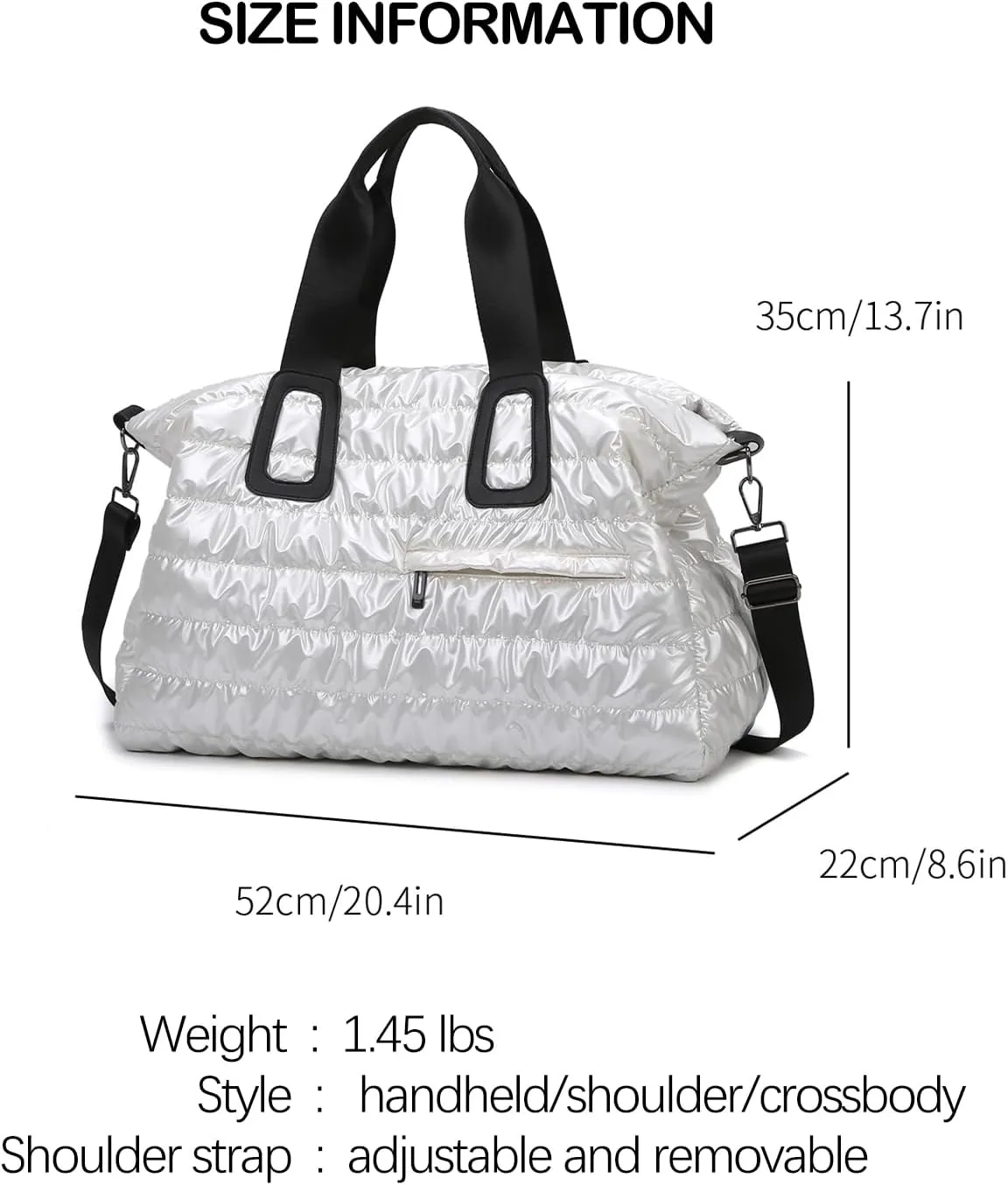 Puffer Tote Bag for Women Large Quilted Puffy Handbag Lightweight Down Cotton Filled Shoulder Crossbody Hobo Bag