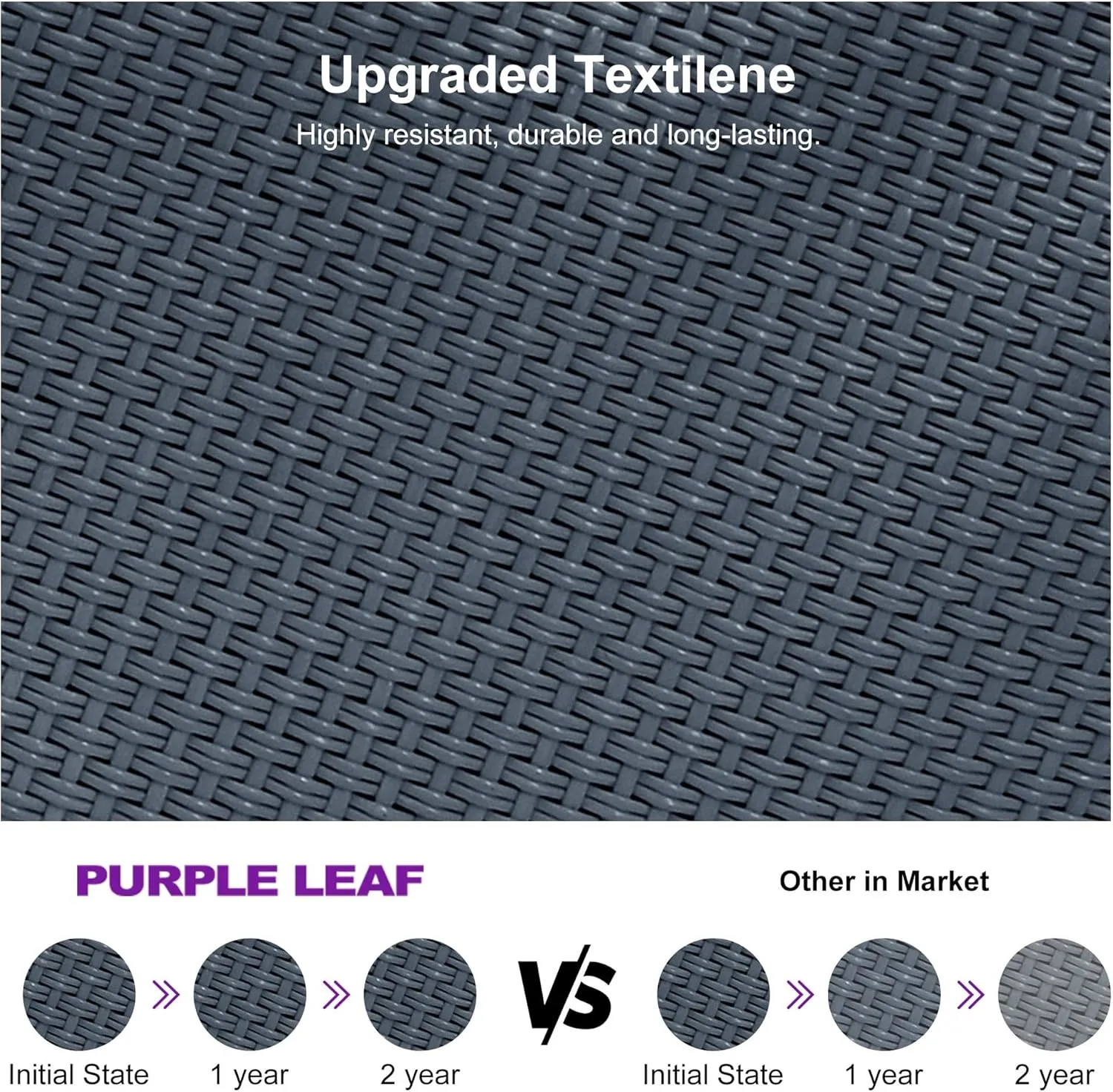 PURPLE LEAF Outdoor Tanning Lounge Chair Set with Face Hole Adjustable Reclining Chairs for Poolside Beach Wheels Pillows and Table Patio Aluminum Sunbathing Lounger Indigo