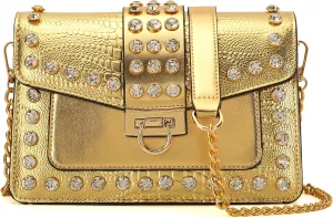 Purse for Women Trendy Leather Shoulder Bag Chain Ladies Crossbody Bags Vintage Crocodile Print Satchel Handbag for Women