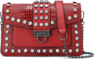 Purse for Women Trendy Leather Shoulder Bag Chain Ladies Crossbody Bags Vintage Crocodile Print Satchel Handbag for Women
