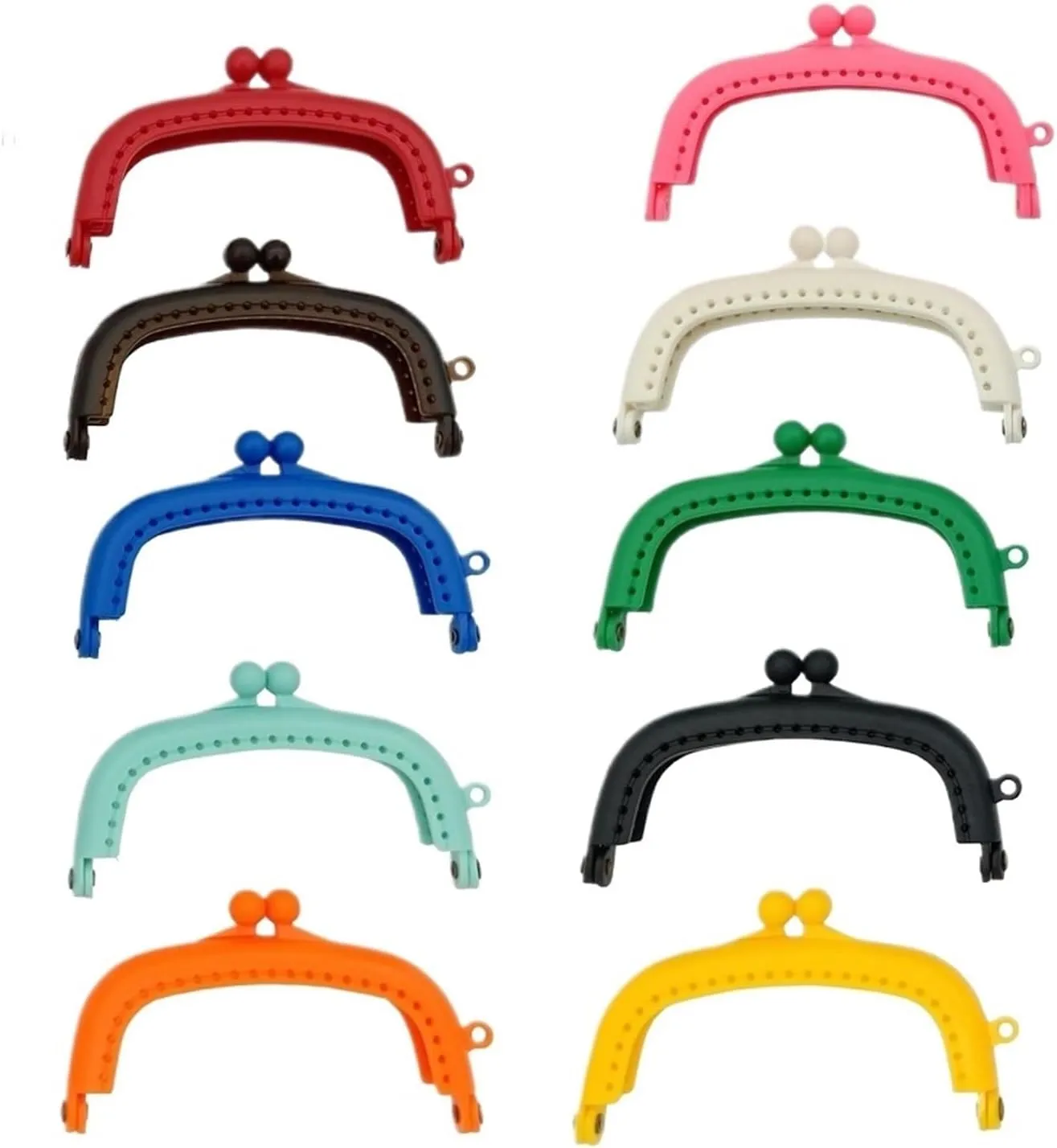 Purse Frame 10PCS 8.5CM Arc Resin Plastic Purse Frame with Hole Kiss Clasp for Women Bags Handbags DIY Crochet Bag Making(Mixed Colors)