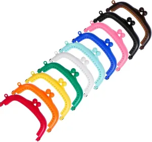 Purse Frame 10PCS 8.5CM Arc Resin Plastic Purse Frame with Hole Kiss Clasp for Women Bags Handbags DIY Crochet Bag Making(Mixed Colors)