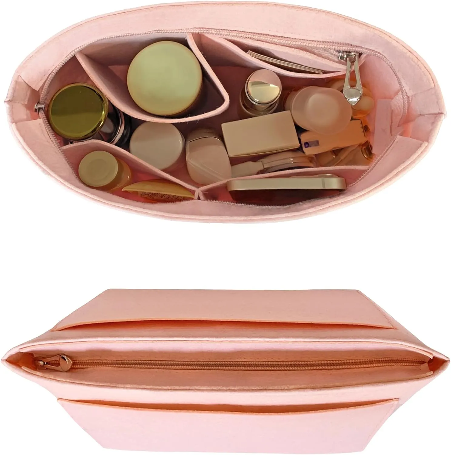 Purse Organizer for Longchamp Le Pliage Handbag, Felt Insert Bag With Pockets for Women's Tote, Pink L