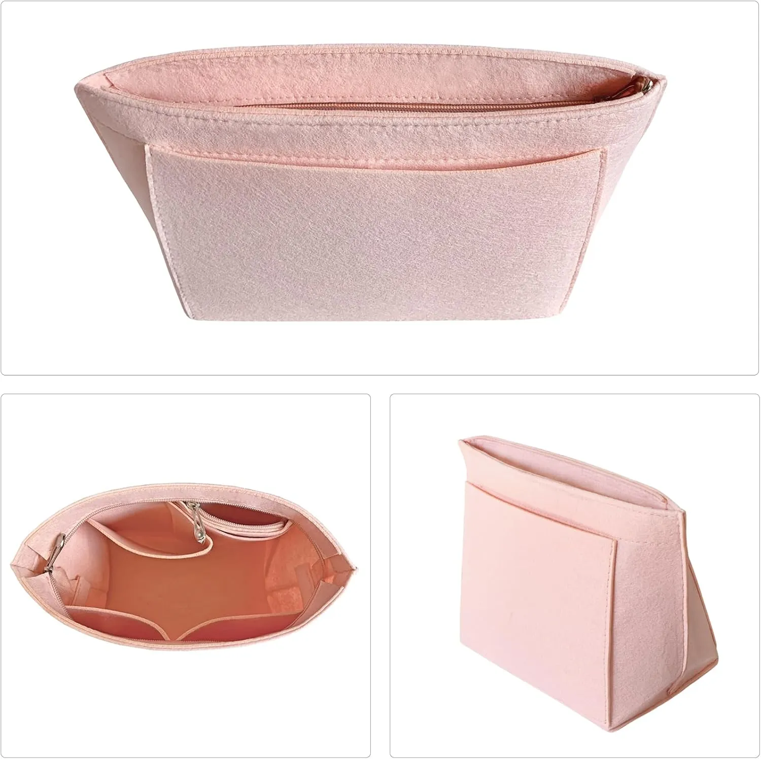 Purse Organizer for Longchamp Le Pliage Handbag, Felt Insert Bag With Pockets for Women's Tote, Pink L