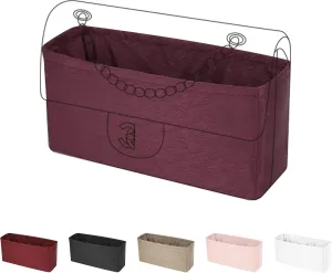 Purse Organizer Insert Fits Chanel Classic Flap Bags, Lightweight Bag Shaper for Women Luxury Handbag Tote, Soft Inner Bag(CF Maxi32,Purplish Red)