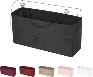 Purse Organizer Insert Fits Chanel Classic Flap Bags, Lightweight Bag Shaper for Women Luxury Handbag Tote, Soft Inner Bag(CF Medium 25.5, Black)