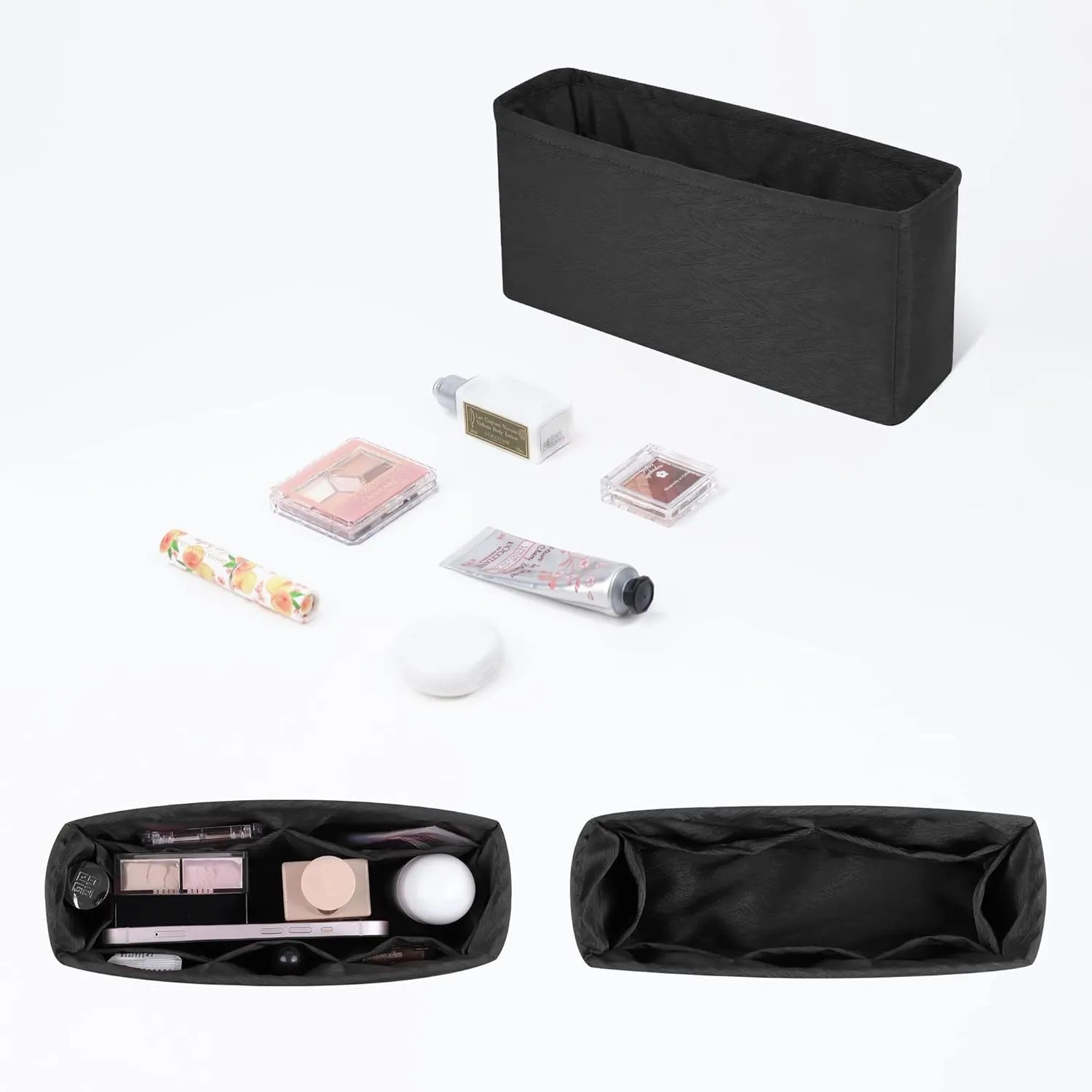 Purse Organizer Insert Fits Chanel Classic Flap Bags, Lightweight Bag Shaper for Women Luxury Handbag Tote, Soft Inner Bag(CF Medium 25.5, Black)