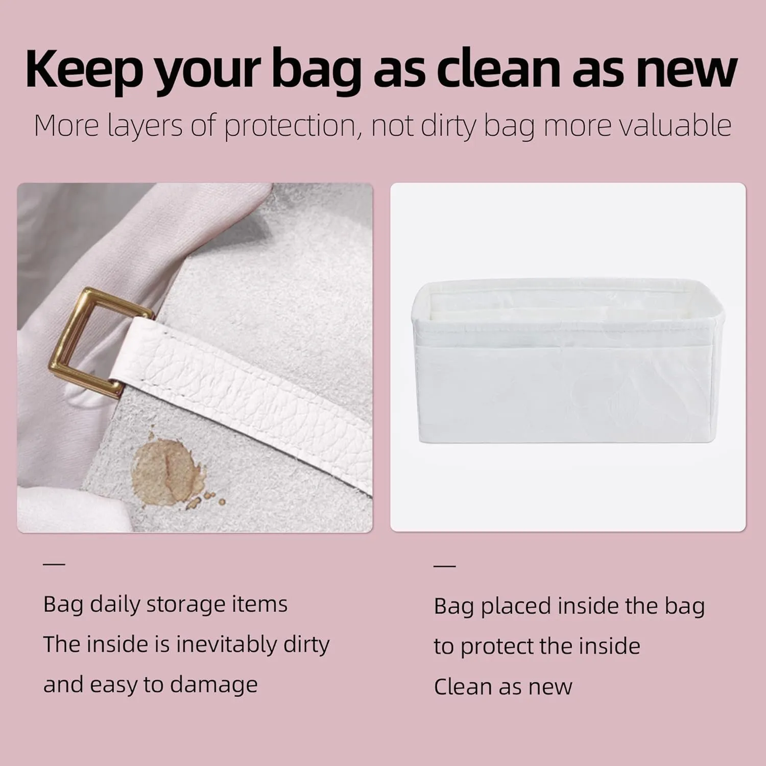 Purse Organizer Insert Fits Chanel Classic Flap Bags, Lightweight Bag Shaper for Women Luxury Handbag Tote, Soft Inner Bag(CF Small 23.5, Snowflake)