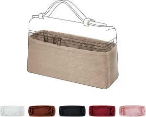 Purse Organizer Insert Fits Extra Pocket L19/L27, Lightweight Bag Shaper for Women Luxury Handbag Tote, Soft Inner Bag(L19,Grey Tea)