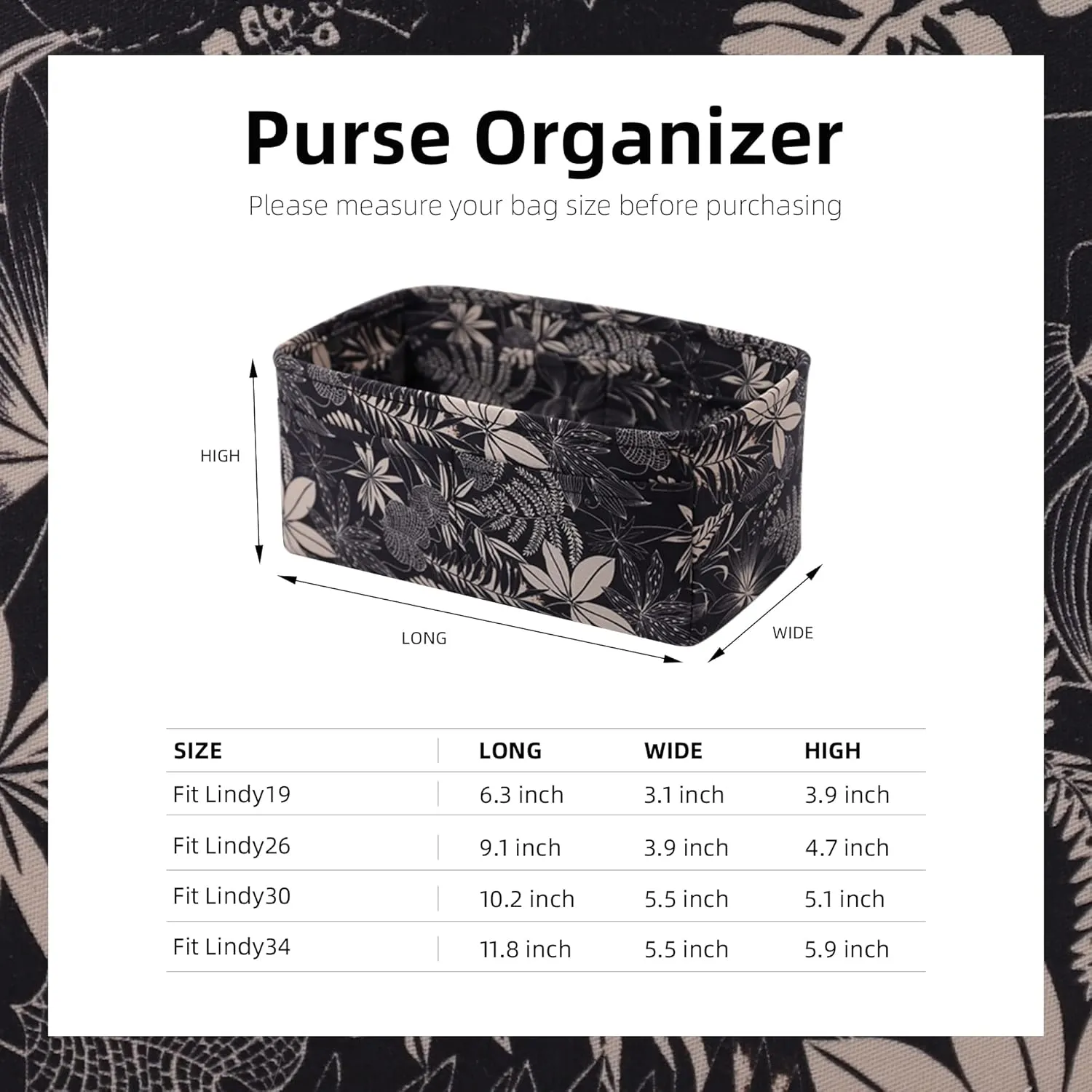 Purse Organizer Insert Fits Lindy 19/26/30/34 bags, Lightweight Bag Shaper Liner for Women Luxury Handbag Tote, Soft Inner Bag (LD26, Dark Fragrance)