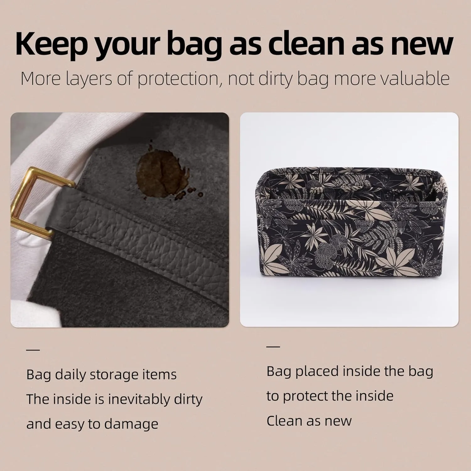 Purse Organizer Insert Fits Lindy 19/26/30/34 bags, Lightweight Bag Shaper Liner for Women Luxury Handbag Tote, Soft Inner Bag (LD26, Dark Fragrance)