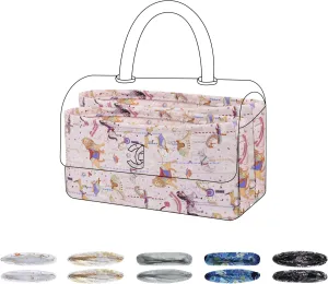 Purse Organizer Insert for Chanel Cocohandle Mini/S/M/L, Lightweight Handbag Tote Organizer Liner,Soft Inner Bag(Small,Circus(Pink))