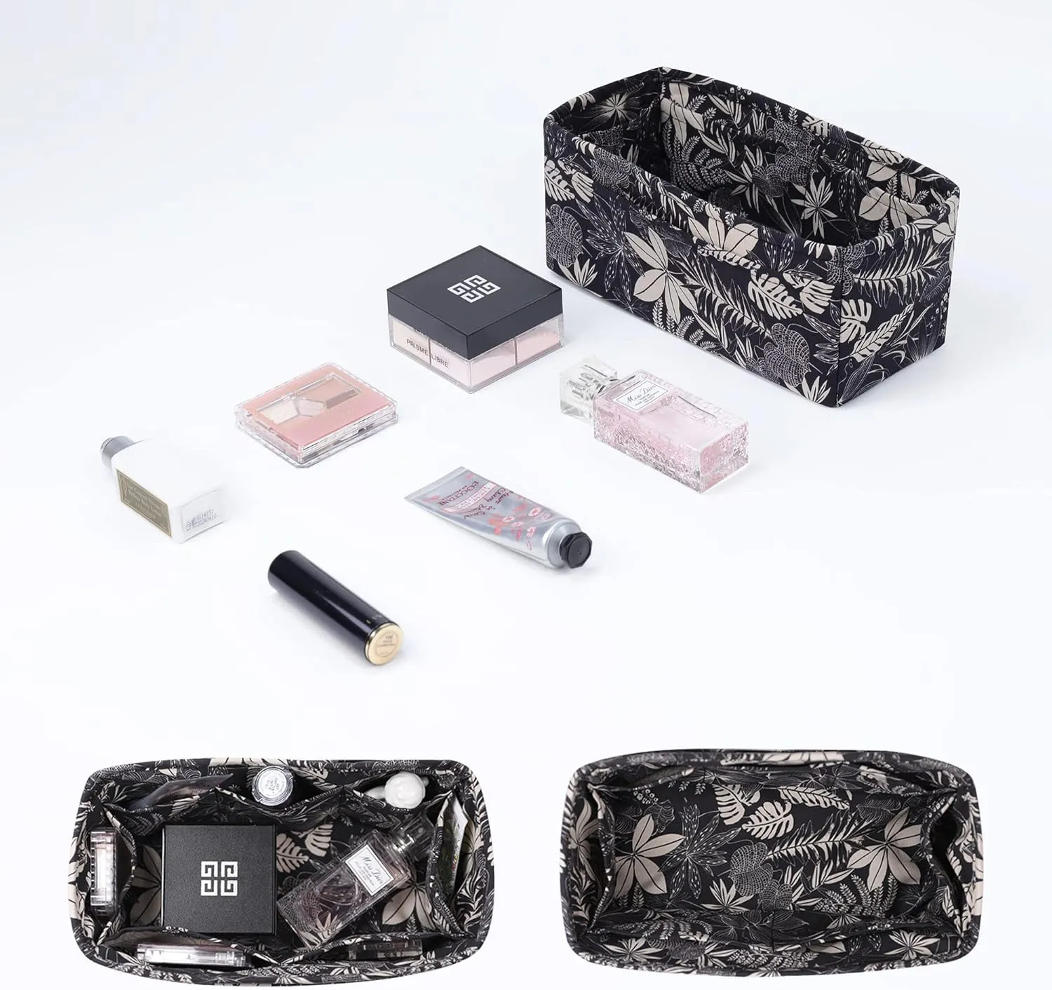 Purse Organizer Insert For Dior Booktote mini/S/M/L, Lightweight Bag Shaper Liner, Soft Women Luxury Handbag Tote Inner Bag (Booktote Medium, Dark Fragrance)