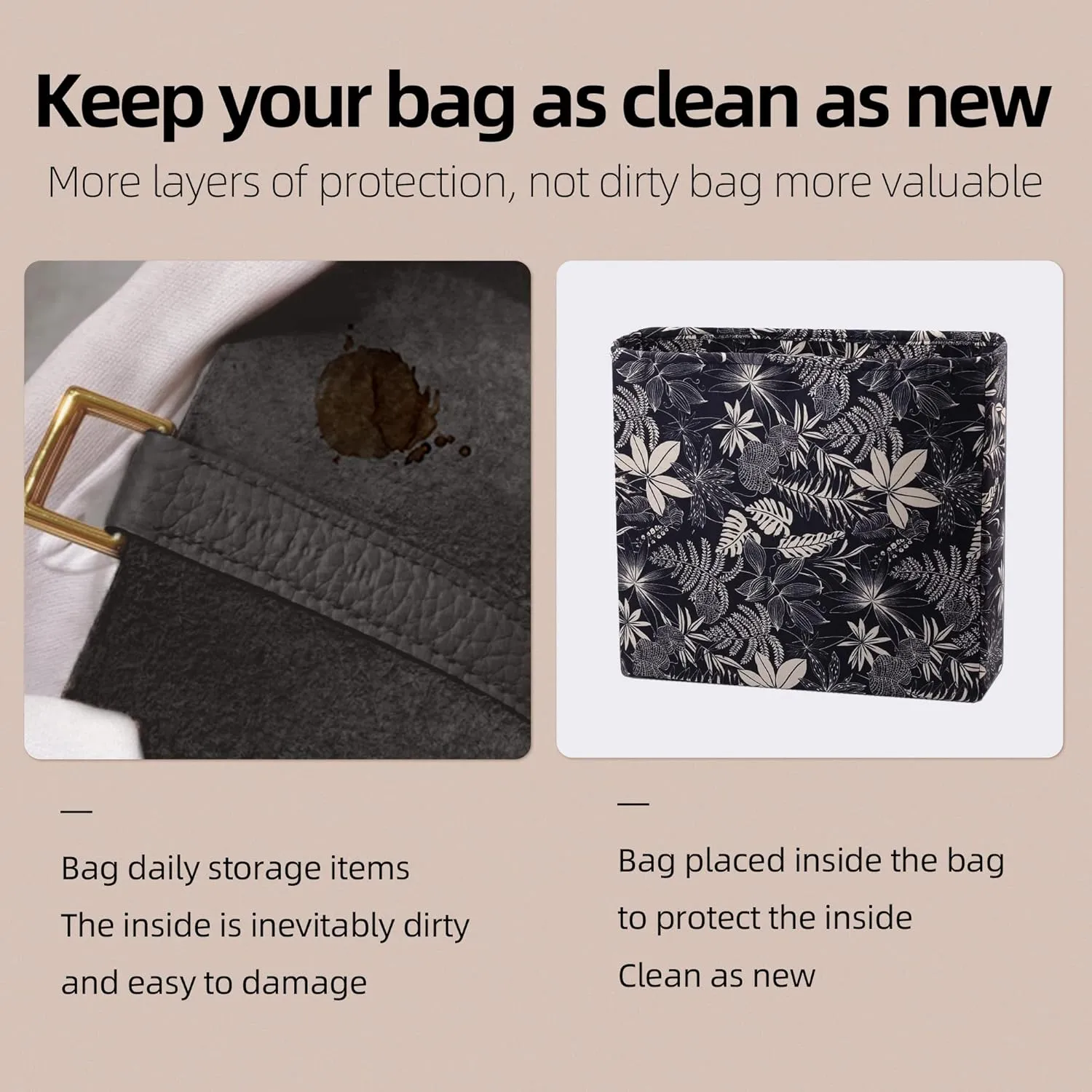 Purse Organizer Insert For Evelyne TPM/PM/GM/TGM, Lightweight Bag Shaper Liner, Soft Luxury Handbag Tote Inner Bag(PM-29,Dark Fragrance)