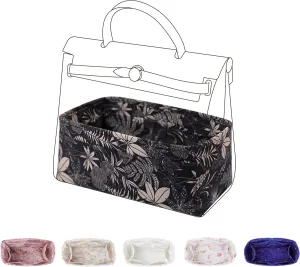 Purse Organizer Insert for Herbag 31/39/50, Lightweight Bag Shaper Liner, Soft Luxury Handbag Tote Inner Bag (Herbag31, Dark Fragrance)