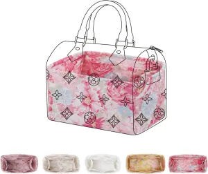 Purse Organizer Insert for LV Speedy Nano16/20/25/30/35, Soft Luxury Handbag Tote Inner Bag, Lightweight Bag Organizer Liner (Nano 16,Blooming)