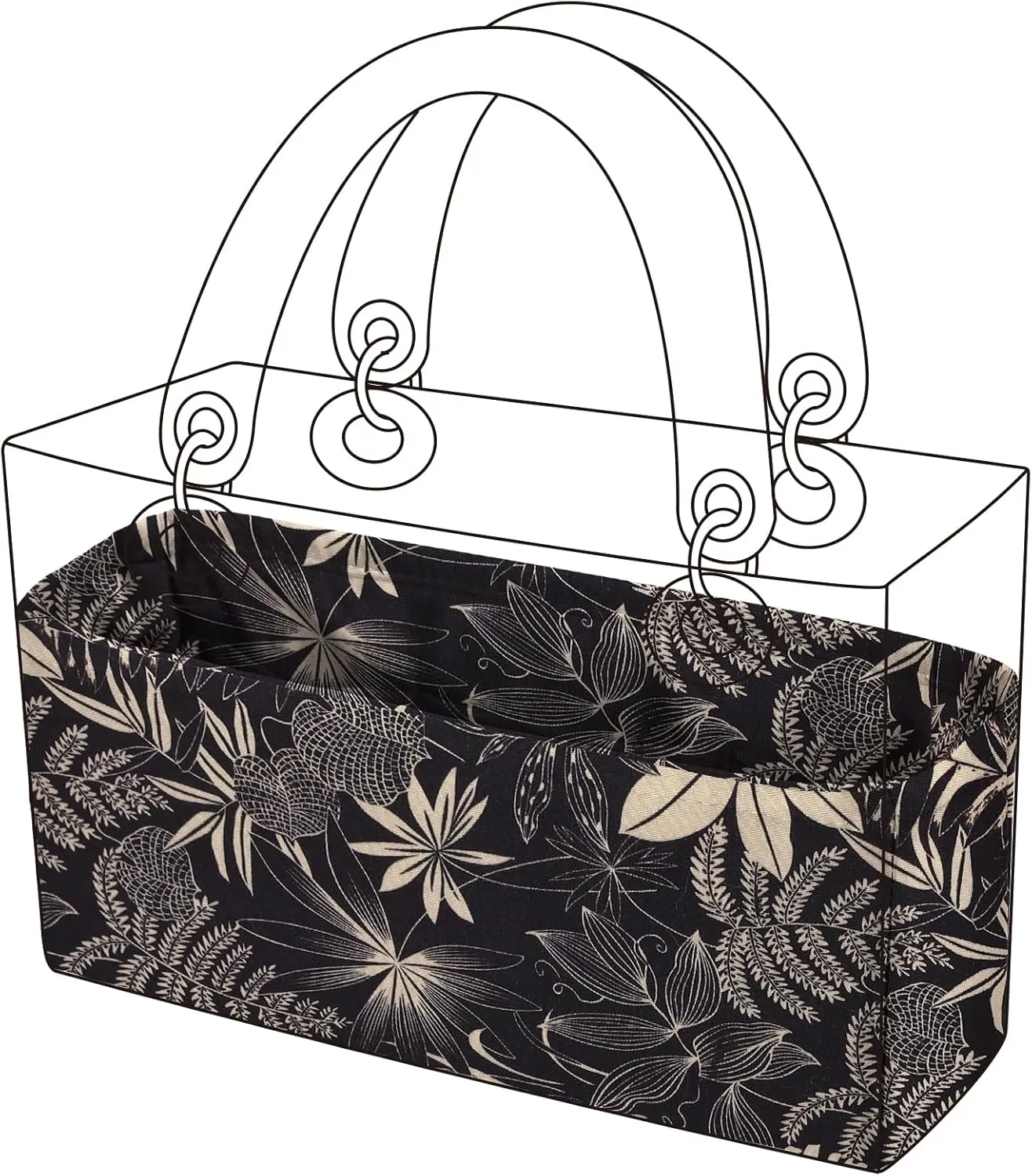 Purse Organizer Insert, unique pattern Bag organizer Liner, Backpack Organiser Insert, Bag Tote Shaper fit Dior Lady D-Joy (Small,Dark Fragrance)