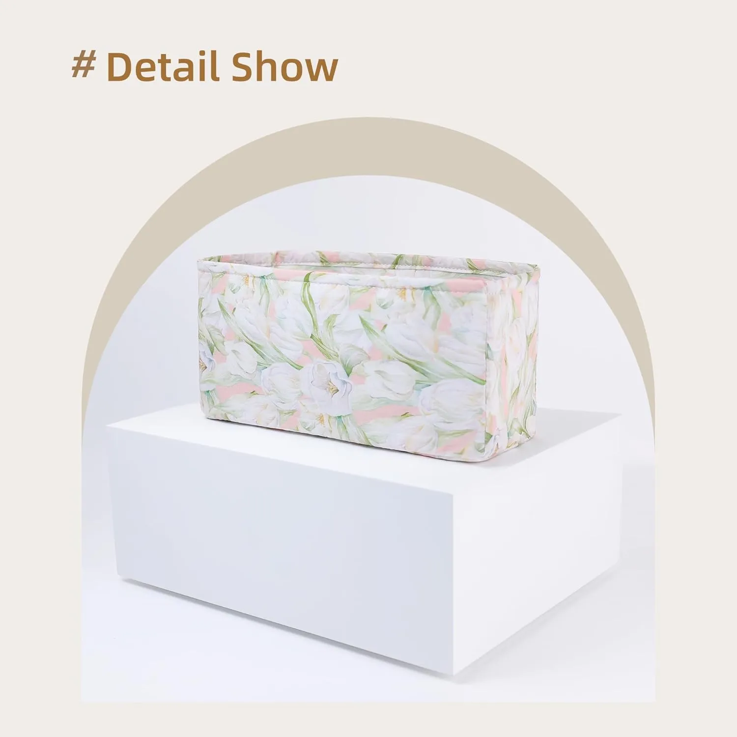 Purse Organizer Insert, unique pattern Bag organizer Liner, Backpack Organiser Insert, Bag Tote Shaper fit Dior Lady D-Joy (Small,French Tulips)