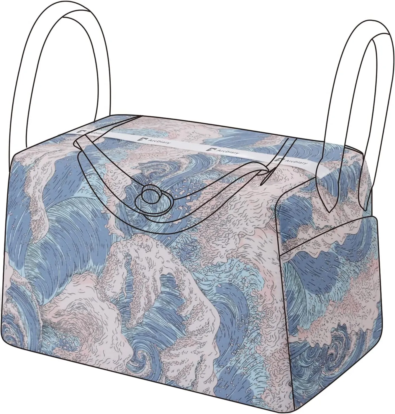 Purse Pillow Shaper Insert, unique pattern handbag shapers, Memory Foam, for Lindy 19/26/30/34 bags (Lindy19,Sea and waves)