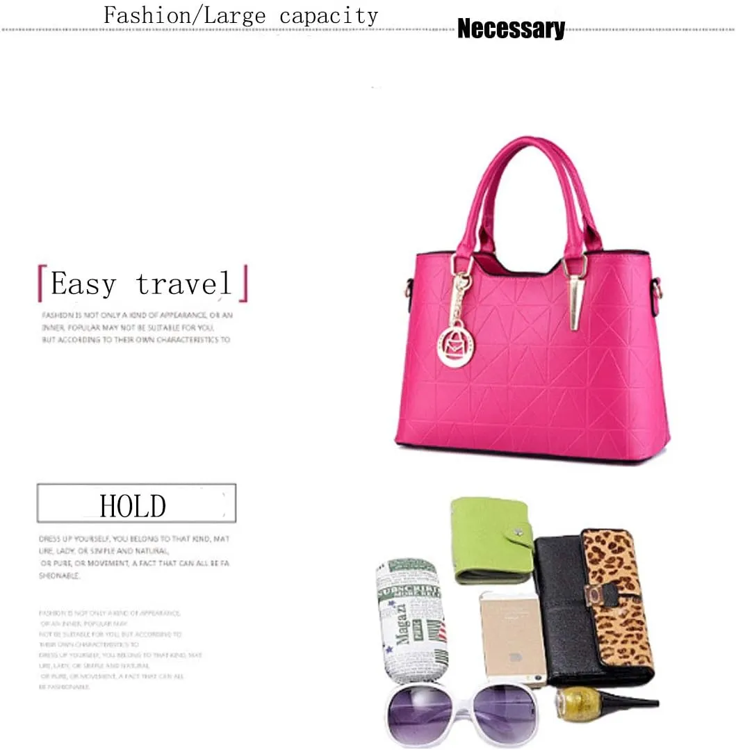 Purses and Handbags for Women Fashion Ladies PU Leather Top Handle Satchel Shoulder Tote Bags