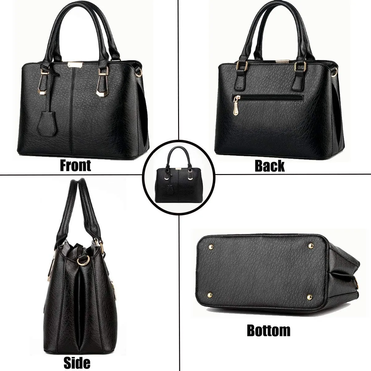 Purses and Handbags for Women Fashion Ladies PU Leather Top Handle Satchel Shoulder Tote Bags