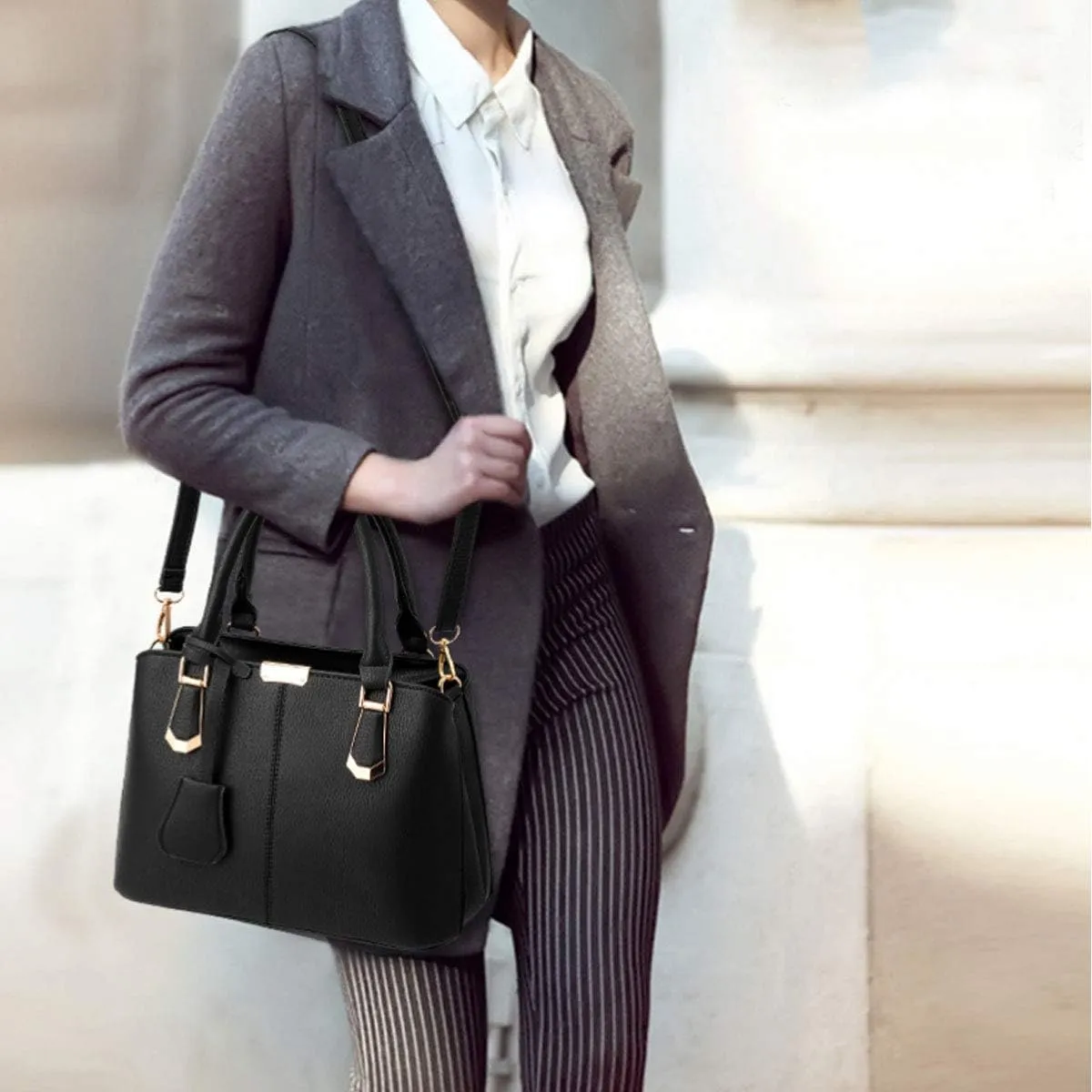 Purses and Handbags for Women Fashion Ladies PU Leather Top Handle Satchel Shoulder Tote Bags