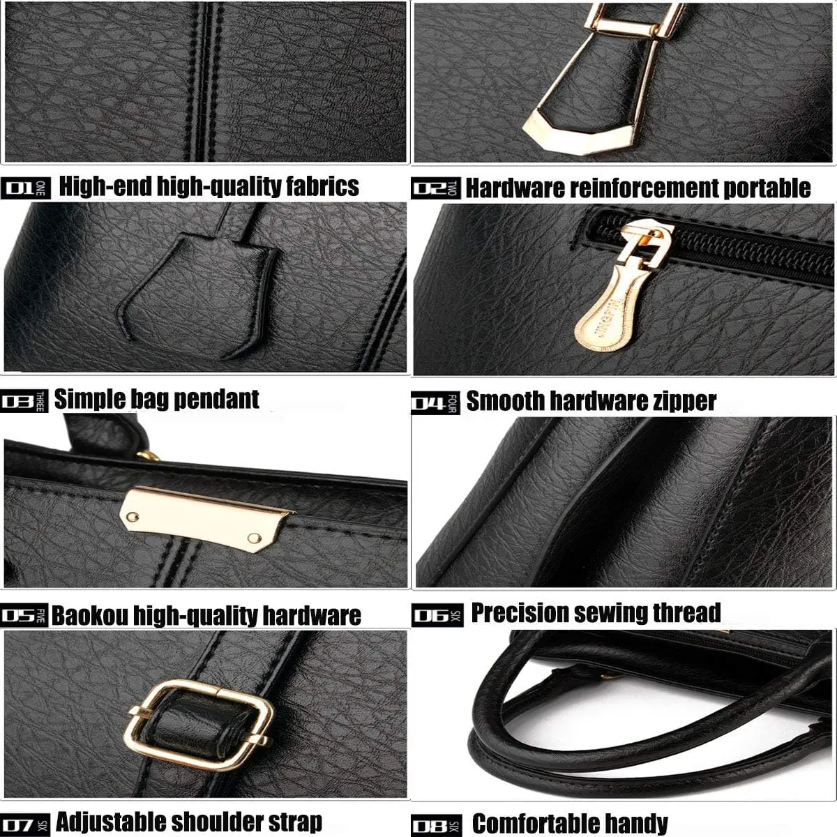 Purses and Handbags for Women Fashion Ladies PU Leather Top Handle Satchel Shoulder Tote Bags