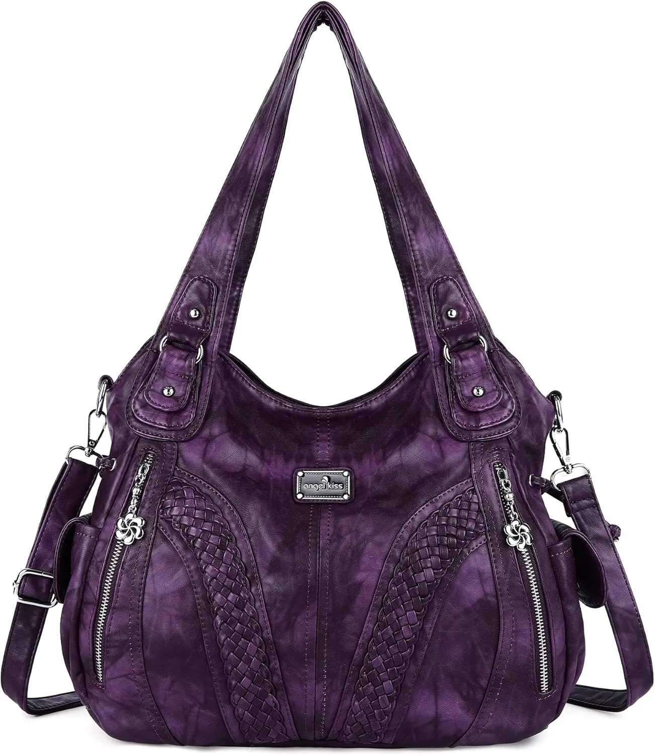 Purses and Handbags Women Fashion Tote Bag Shoulder Bags Top Handle Satchel Purses Washed Synthetic Leather Handbag