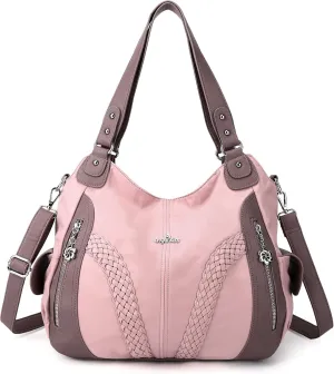 Purses and Handbags Women Fashion Tote Bag Shoulder Bags Top Handle Satchel Purses Washed Synthetic Leather Handbag