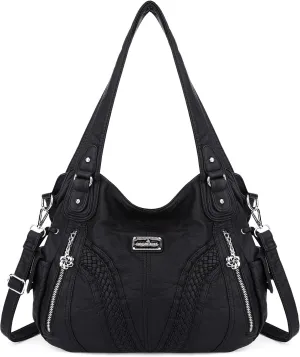 Purses and Handbags Women Fashion Tote Bag Shoulder Bags Top Handle Satchel Purses Washed Synthetic Leather Handbag