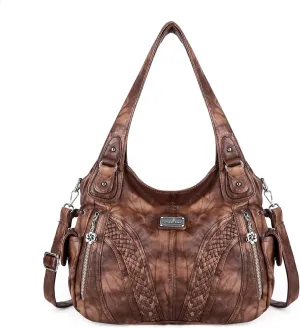Purses and Handbags Women Fashion Tote Bag Shoulder Bags Top Handle Satchel Purses Washed Synthetic Leather Handbag