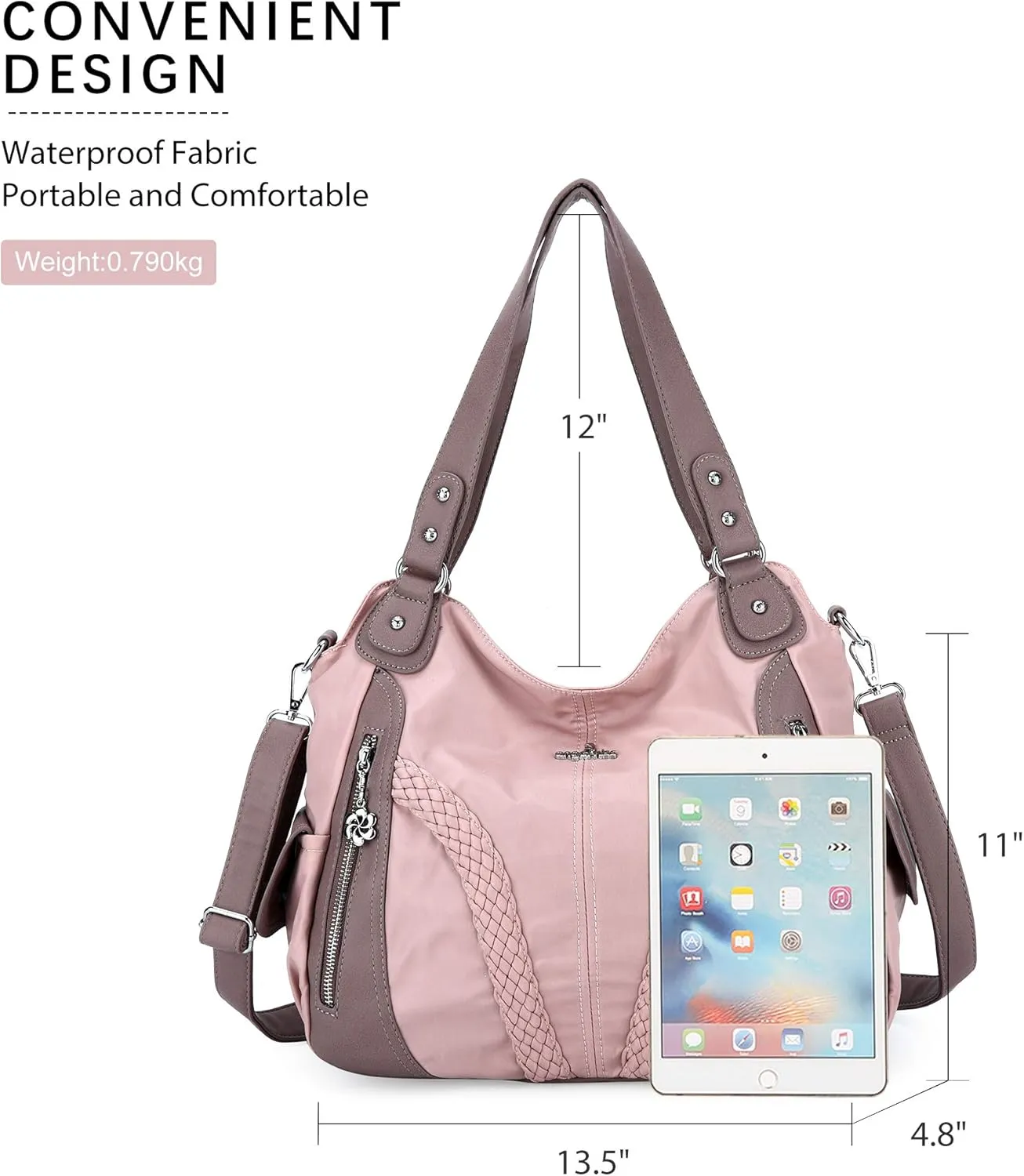 Purses and Handbags Women Fashion Tote Bag Shoulder Bags Top Handle Satchel Purses Washed Synthetic Leather Handbag