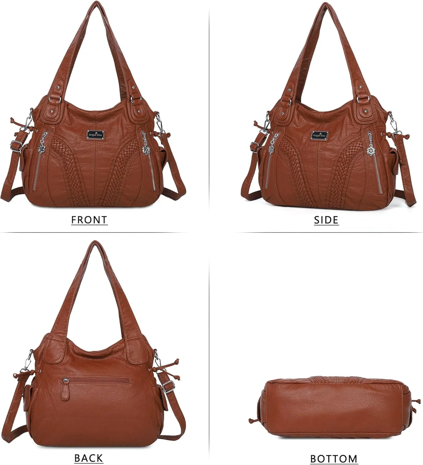 Purses and Handbags Women Fashion Tote Bag Shoulder Bags Top Handle Satchel Purses Washed Synthetic Leather Handbag